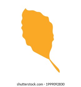 Autumn leaf, herbal element. Fall orange beech leaf. Can be used as sign, symbol, icon. Autumn botanical flat plant element, beech orange leaf. Stock vector illustration isolated on white background