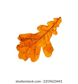 Autumn Leaf Icon Isolated, Colored Autumn Tree Leaves Symbol, Red Orange Foliage Silhouette, Fall Leaf Contour on White Background, Vector Illustration