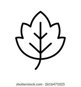 Autumn or leaf icon with line style. Minimalist and simple weather theme vector icon