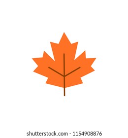 Autumn leaf icon. Autumn icon. Linear leaf icon. Fall orange leaf.
