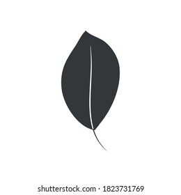 autumn leaf icon over white background, silhouette style, vector illustration