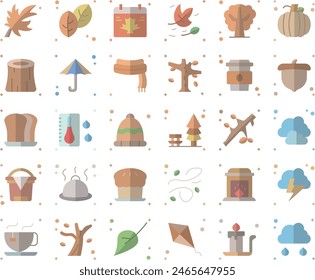 Autumn leaf icon set design illustration stock