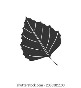 Autumn Leaf Icon Silhouette Illustration. Foliage Vector Graphic Pictogram Symbol Clip Art. Doodle Sketch Black Sign.