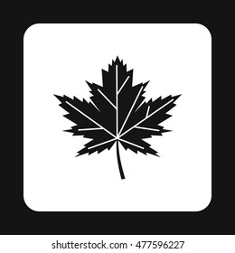 Autumn leaf icon in simple style isolated on white background. Plant symbol