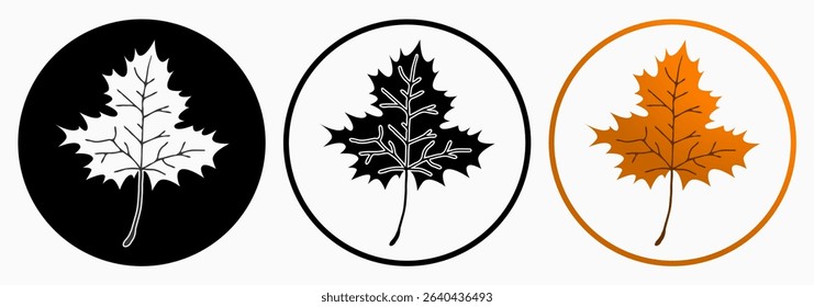 Autumn Leaf Icons: vector illustration of autumn leaves icons with white background