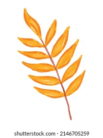 Autumn Leaf Illustration with Watercolor Style