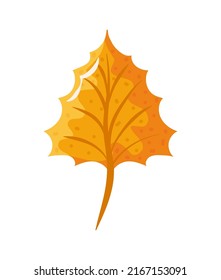 plano de icono aislado de hoja de otoño