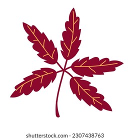 Autumn leaf. Autumn leaf isolated on a white background. Vector illustration. Flat style.
