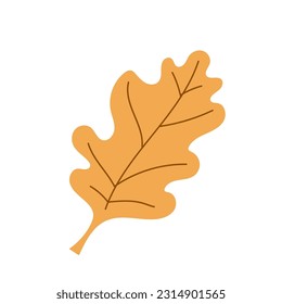 Herbstblatt. Herbstblatt einzeln auf weißem Hintergrund. Vektorgrafik. Flacher Stil.