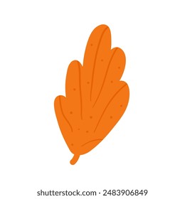Hoja de otoño aislada sobre fondo blanco. Forma de follaje del bosque de otoño. Vector dibujado a mano ilustración plana.