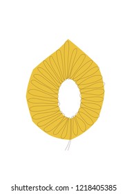 Autumn leaf linden. Abstraction in a single line in the style of a loop