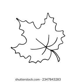 autumn leaf line sketch. Maple Leaf. nature. coloring. vector illustration.