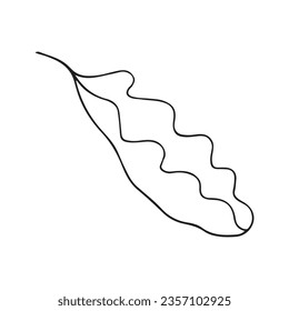 Herbstblattskizze. Ahornleder. Natur. Färbung. Vektorgrafik.
