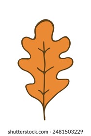 autumn leaf line sketch. Leaf. nature. coloring. vector illustration.