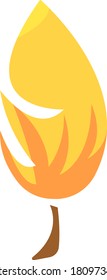 Logo de la hoja de otoño con patrón artístico. Objeto en fondo blanco. concepto de temporada dorada y naturaleza