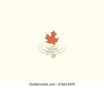 Autumn leaf logo concept