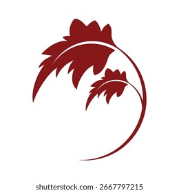 Design de ícone de ilustração de modelo de logotipo de folha de outono