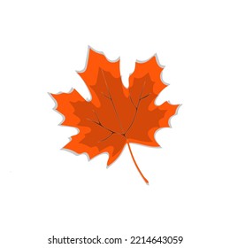 Hoja de otoño. Hojas de arce otoñales aisladas en un fondo blanco. Ilustración del vector