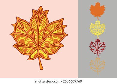 Autumn Leaf multilayered 3d paper craft design for crafting