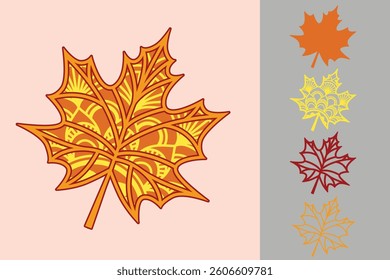 Autumn Leaf multilayered 3d paper craft design for crafting