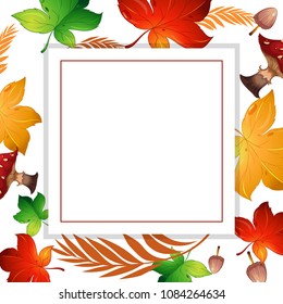 Autumn Leaf and Mushroom Frame illustration