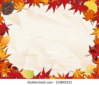 Autumn leaf & old paper