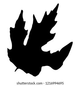 Autumn leaf on a white background vector illustration. Leaf print with textured.