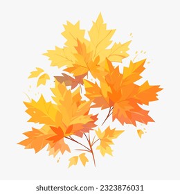 Autumn leaf on a white background. Vector leaf isolated