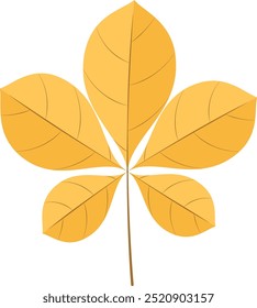 Autumn leaf on white background. Chestnut leaf. Vector illustration.