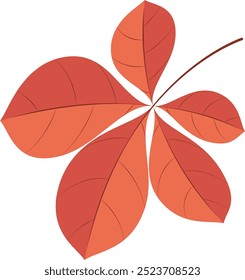Autumn leaf on white background. Chestnut leaf. Vector illustration.