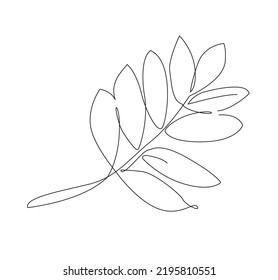 Autumn leaf one line illustration. line art maple leaves. outline vector 