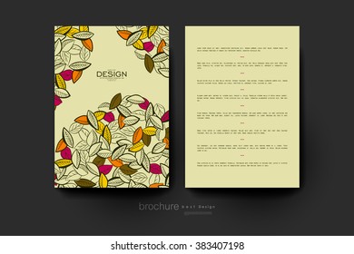 autumn leaf ornament vector brochure template. Flyer Layout. Creative modern design