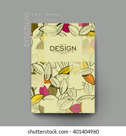 autumn leaf ornament vector brochure template. Flyer Layout. Creative modern design