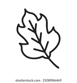 Autumn leaf outline in black color