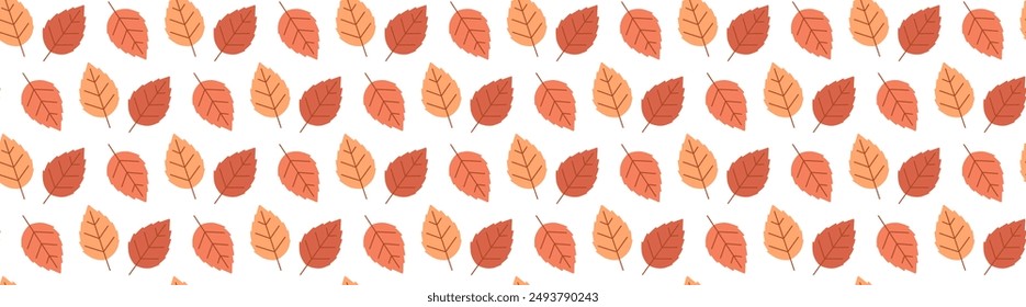 Herbstblattmuster. Birke hinterlässt Wiederholungshintergrund. 