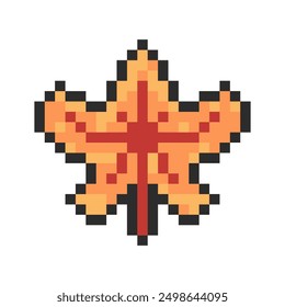 Otoño hoja pixel art para sus necesidades