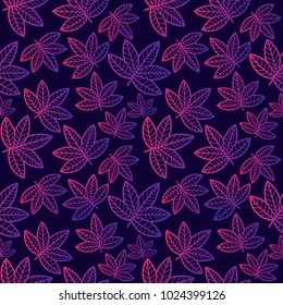 autumn leaf retro seamless pattern vintage gradient