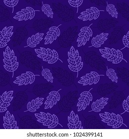 autumn leaf retro seamless pattern vintage purple background