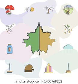 Autumn, Leaf sag icon. Universal set of autumn for website design and development, app development
