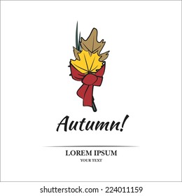 Autumn leaf and scarf