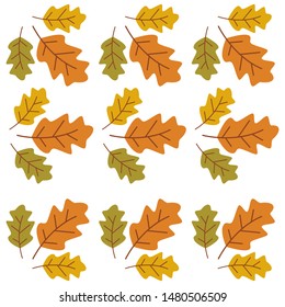 Autumn leaf seamless background wallpeper vector illustration
