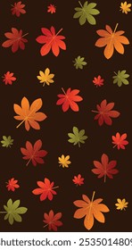 Autumn leaf seamless pattern brown