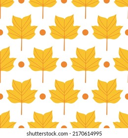 Autumn leaf seamless pattern vector simple leaves illustration