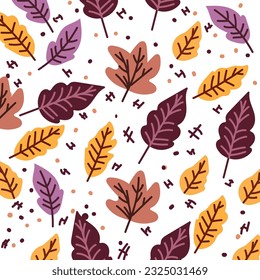autumn leaf seamless vector pattern