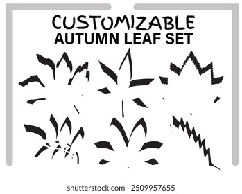 Autumn leaf set customizable design.