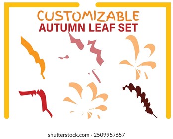 Autumn leaf set customizable design.