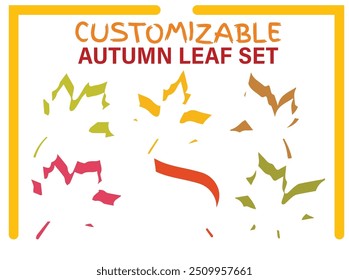 Autumn leaf set customizable design.
