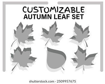 Autumn leaf set customizable design.