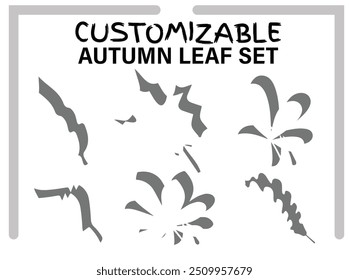 Autumn leaf set customizable design.