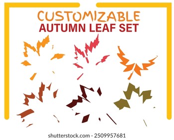 Autumn leaf set customizable design.